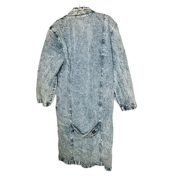 DANIEL Vintage Long Acid Washed Denim Duster Rancher Style Coat Size Medium - Picture 2 of 12